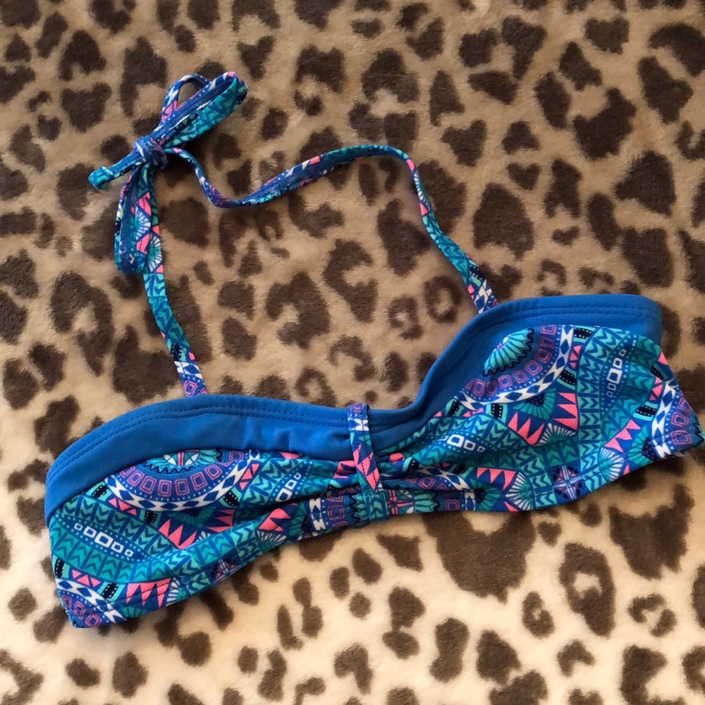 Old Navy Girls Halter Bandeau Bikini Top in Blue Size Medium 8